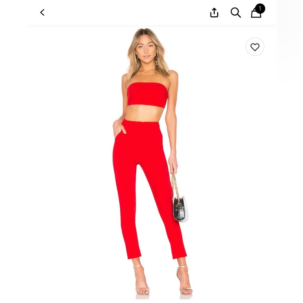 Superdown Remy Bandeau Pant Set in Red